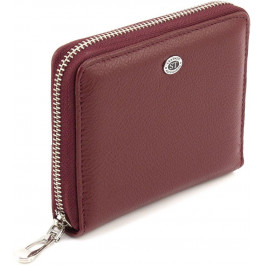 ST Leather Шкіряний жіночий гаманець бордового кольору з монетницею  1767281