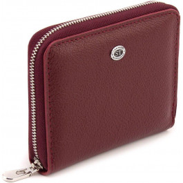 ST Leather Шкіряний жіночий гаманець бордового кольору на блискавці  1767278
