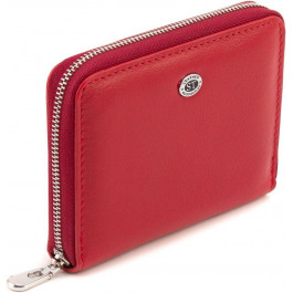 ST Leather Шкіряний жіночий гаманець червоного кольору на блискавковій застібці  1767276