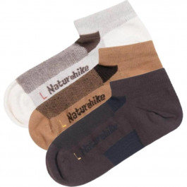 Naturehike Шкарпетки швидко висихаючі  NH21FS013, 3 пари (бежеві, коричневі), розмір М
