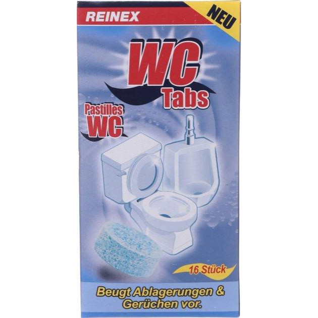 Reinex Таблетки для чистки унитазов  WC Reiniger Tabs 16 шт (4068400011220) - зображення 1