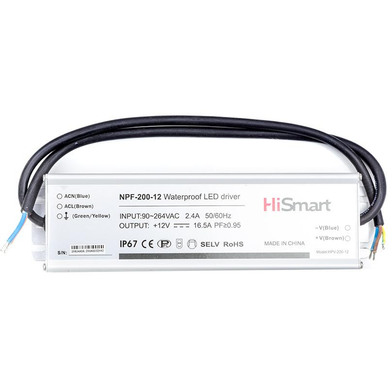 HiSmart 12V 16.5A 200W PFC IP67 (NPF-200-12) - зображення 1