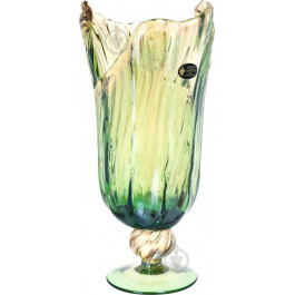 White Cristal Ваза скляна зелено-жовта Nabil 44 см (VS1225/GHNY)