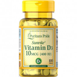   Puritan's Pride Vitamin D3 400 IU, 100 таблеток