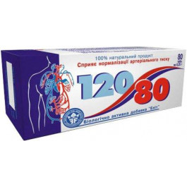 Эликсир 120/80 таблетки для нормалізації тиску №80 натуральна добавка (4820060420435)