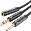 Vention Dual TRS 3.5mm Male to 4 pole 3.5mm Female Audio Cable 1м Black (BBTBF) - зображення 1
