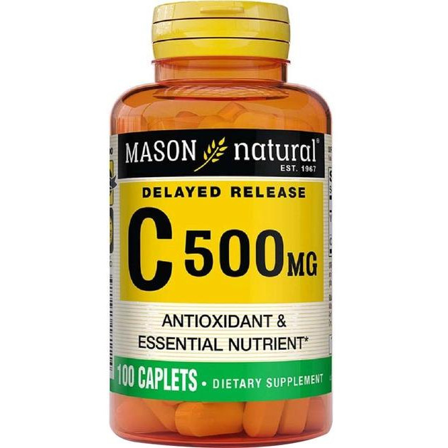Mason Natural Вітамін С  повільного вивільнення 500 мг 100 каплет (311845181114) - зображення 1