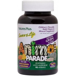 Nature's Plus Мультивітаміни для Дітей, Смак Винограду, Animal Parade, , 90 жувальних таблеток (097467299849)