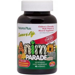 Nature's Plus Дитячі жувальні мультивітаміни, смак вишні, Source Of Life, Animal Parade, , 90 жувальних таблеток (