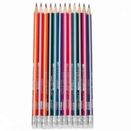 Marco олівець графітний , 48 штук, дерево, HB, з гумкою, Grip-rite 9001EM-48CB
