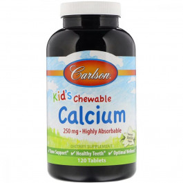 Carlson Labs Жувальний Кальцій для Дітей, смак ванілі, Kid's Chewable Calcium, , 120 таблеток