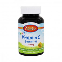 Carlson Labs Vitamin C 125 mg 60 gummies Orange Вітамін С для дітей зі смаком апельсина 125 мг 60 жувальних цукер