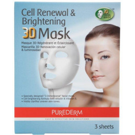Purederm Набор 3D масок обновляющие и осветляющие  Cell Renewal & Brightening 3D Mask 3 х 35 г (8809052586942