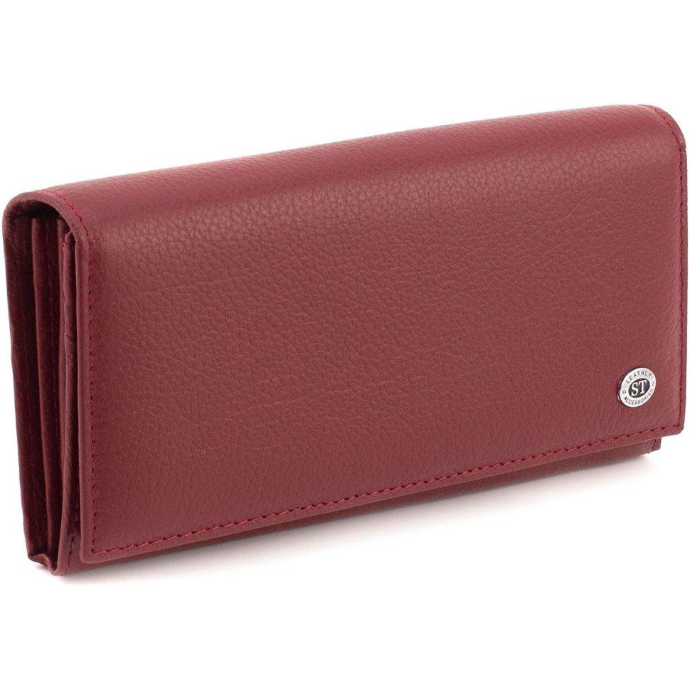 ST Leather Бордовий жіночий гаманець із натуральної шкіри із клапаном на кнопці  1767416 - зображення 1