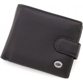 ST Leather Чоловічий портмоне з натуральної шкіри чорного кольору з блоком під карти  1767458