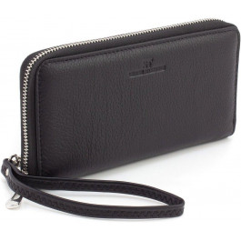 ST Leather Чоловічий гаманець-клатч із натуральної шкіри чорного кольору на змійці  1767431