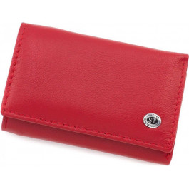 ST Leather Маленький жіночий гаманець потрійного складання з натуральної червоної шкіри  (15351)