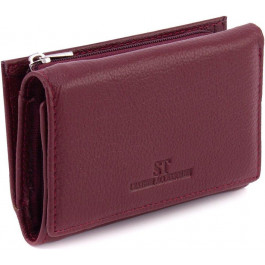 ST Leather Бордовий жіночий гаманець компактного розміру із натуральної шкіри із монетницею  1767223