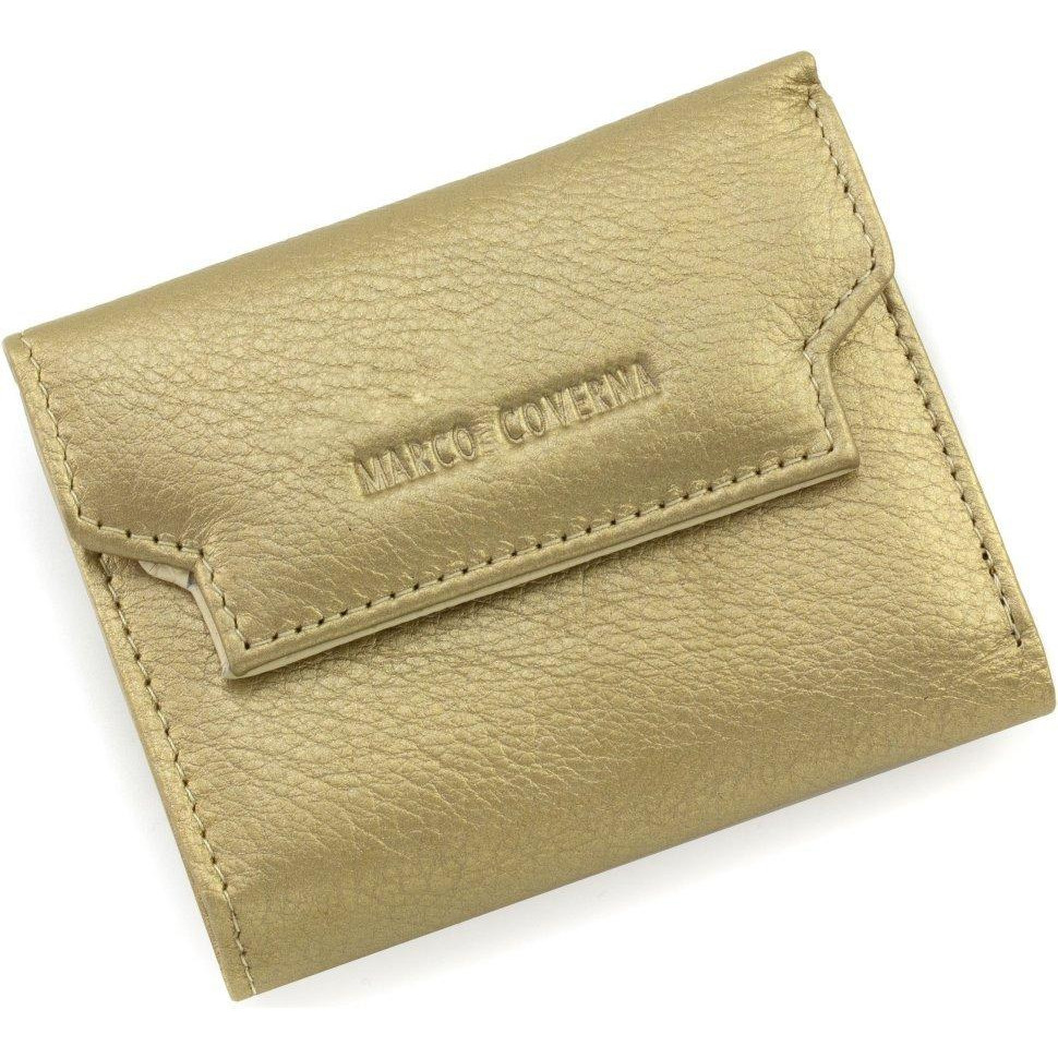 Marco Coverna Золотий жіночий гаманець маленького розміру з натуральної шкіри  68641 - зображення 1