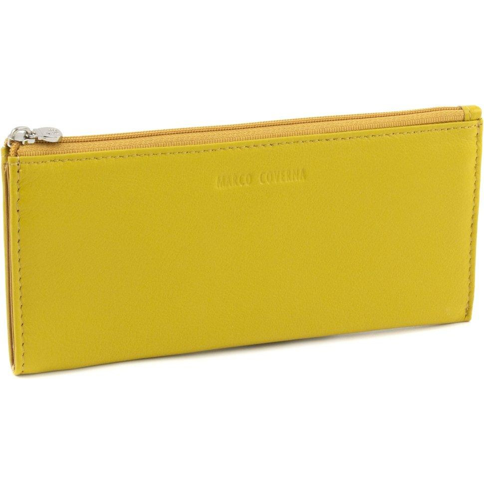 Marco Coverna Тонкий жіночий гаманець жовтого кольору з натуральної шкіри  68644 - зображення 1