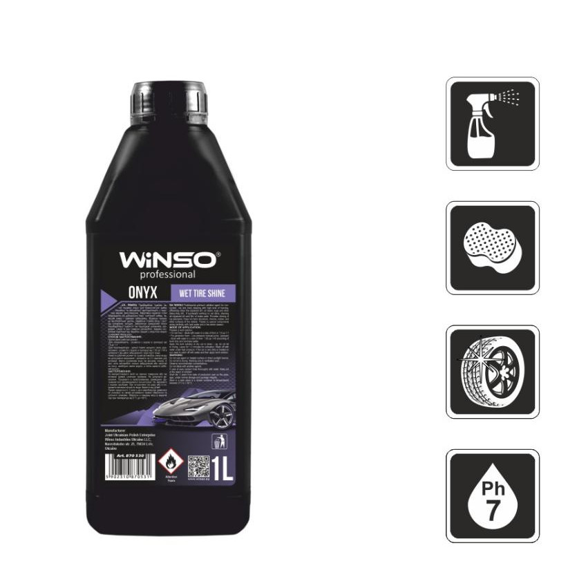 Winso Чорніння для шин Winso Onix Wet Tire Shine, 1л - зображення 1