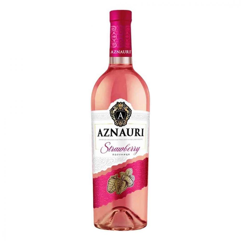 Aznauri Вино  Полуниця рожеве солодке 0,75 л 9-13% (4820189294306) - зображення 1