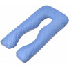 IDEIA Наволочка на П-подушку для вагітних  Мікрофібра Джинсово-сіра Стьобана з блискавкою 140х75х20 см (22 - зображення 1