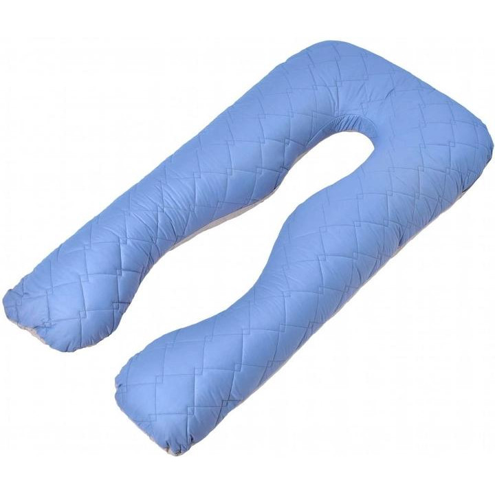 IDEIA Наволочка на П-подушку для вагітних  Мікрофібра Джинсово-сіра Стьобана з блискавкою 140х75х20 см (22 - зображення 1