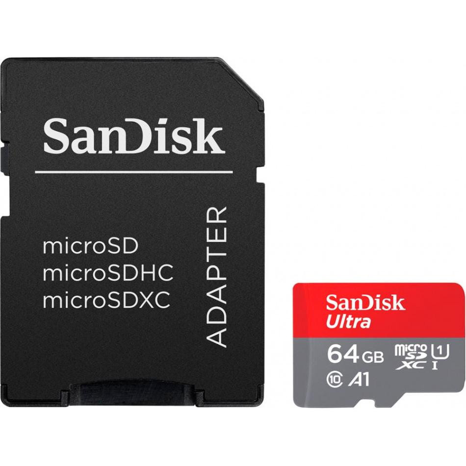 SanDisk 64 GB microSDXC UHS-I U1 A1 Class 10 Ultra (SDSQUAB-064G-GN6IA) - зображення 1