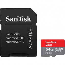 SanDisk 64 GB microSDXC UHS-I U1 A1 Class 10 Ultra (SDSQUAB-064G-GN6IA)