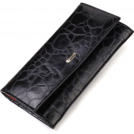 CANPELLINI Оригінальний жіночий гаманець із натуральної фактурної шкіри чорно-червоного кольору  (2421834)