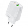 Hoco C85A Bright PD20W + QC3.0 Type-C + USB White - зображення 1