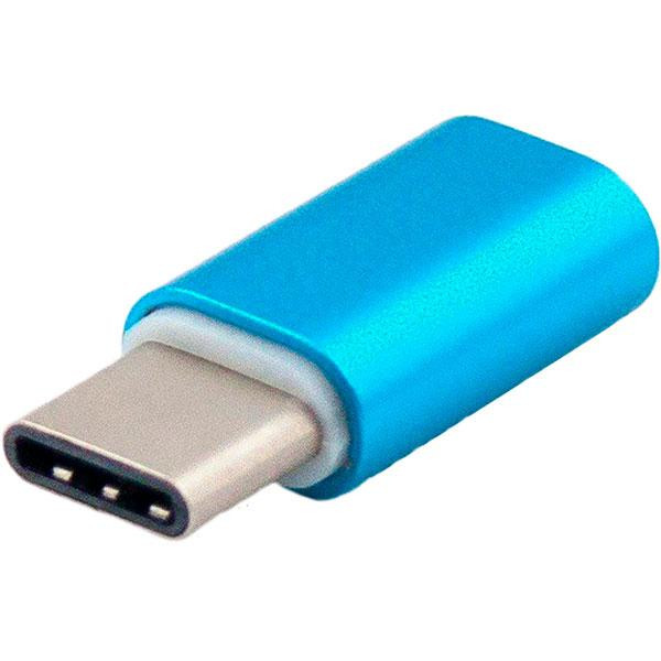 DENGOS Micro USB - USB Type-C Blue (ADP-007) - зображення 1