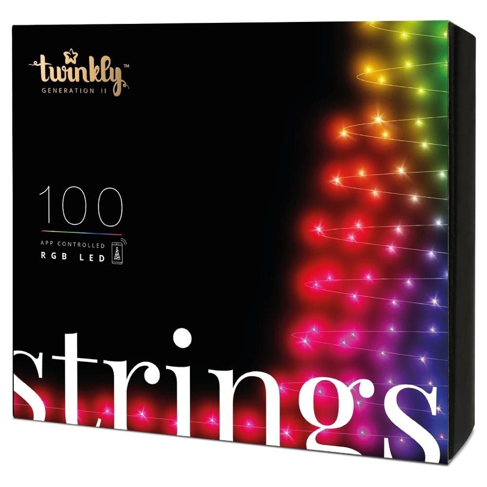 Twinkly Smart LED Strings RGB 100 BT+WiFi Gen II IP44 кабель черный (TWS100STP-BEU) - зображення 1