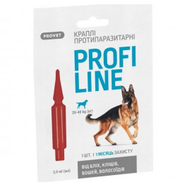 ProVET Краплі  Profiline для собак 20-40 кг, 1 піпетка 3,0 мл (інсектоакарицид) (PR243106)
