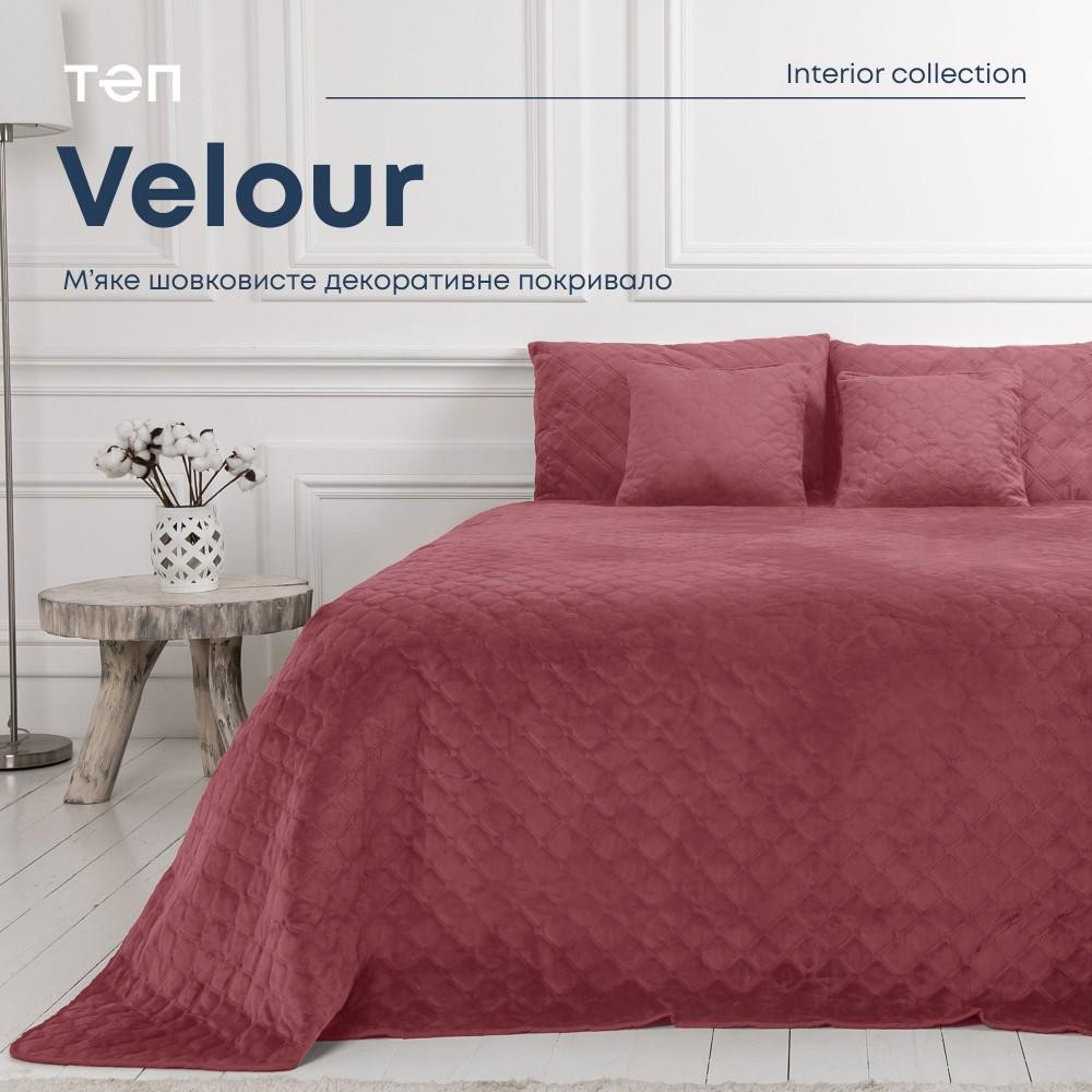 ТЕП Покривало  Velour (Велюр) 180х240 Mesa rose Ромб круглий (4-00516-22725) - зображення 1