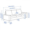 IKEA VIMLE 3-місний з широкими підлокітниками/Saxemaraчорно-синий (194.014.70) - зображення 7