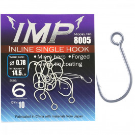 BKK Inline Single Hook 8005 №04 / 10pcs