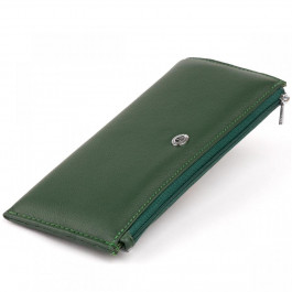 ST Leather Горизонтальний тонкий гаманець зі шкіри унісекс  19328 Зелений