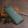 ST Leather Горизонтальний тонкий гаманець зі шкіри унісекс  19328 Зелений - зображення 9