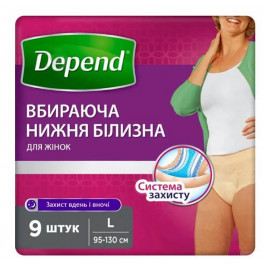 Depend Підгузки-трусики для жінок L/XL 9 шт