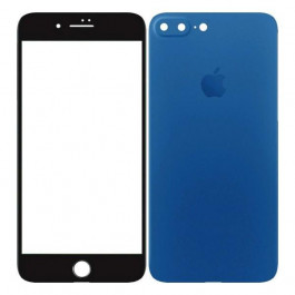 TOTO 2,5D Full cover Tempered Glass front and back for iPhone 7 Plus Blue