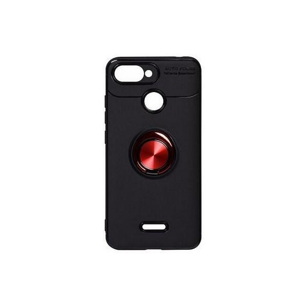 TOTO Car Magnetic Ring TPU Case Xiaomi Redmi 6A Black/Red - зображення 1