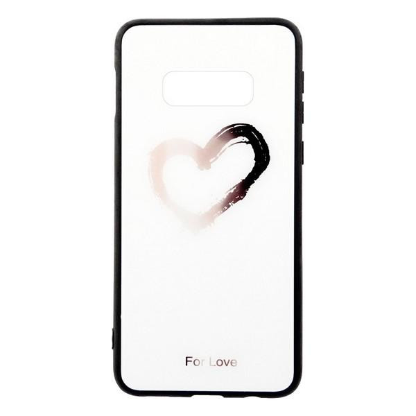 TOTO Glass Fashionable Case Samsung Galaxy S10e Heart on White - зображення 1