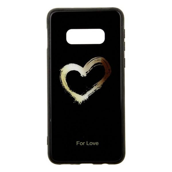 TOTO Glass Fashionable Case Samsung Galaxy S10e Heart on Black - зображення 1