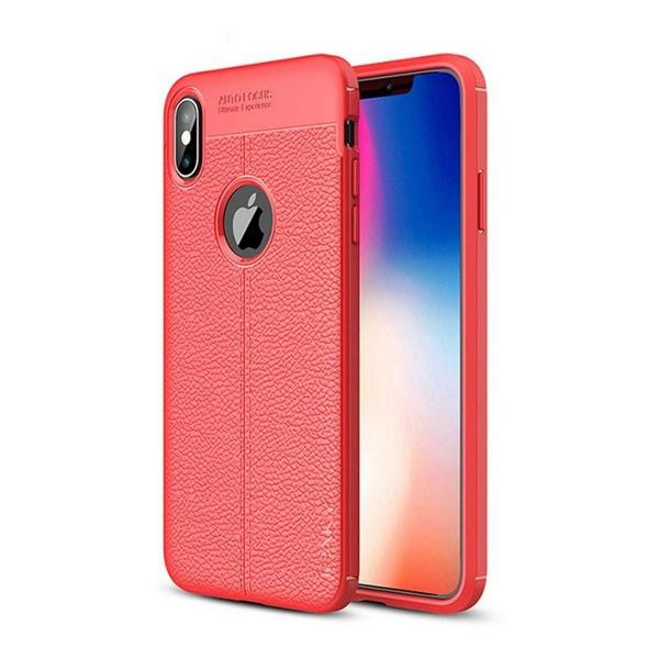 iPaky Litchi Stria Series iPhone XS Max Red - зображення 1