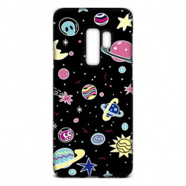 TOTO Cartoon Soft Silicone TPU Case Samsung Galaxy S9+ Space Planets Black