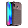 iPaky Carbon Fiber Soft TPU Case Huawei Y9 2019 Brown - зображення 1