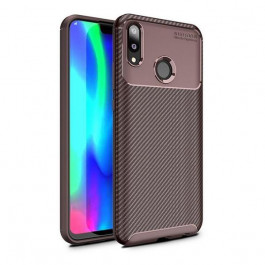 iPaky Carbon Fiber Soft TPU Case Huawei Y9 2019 Brown