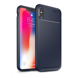   iPaky Carbon Fiber Soft TPU Case iPhone XS Max Blue